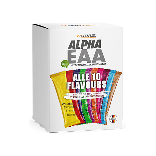 Veganski Alpha EAA – amostras de todos os sabores, 10 saquetas