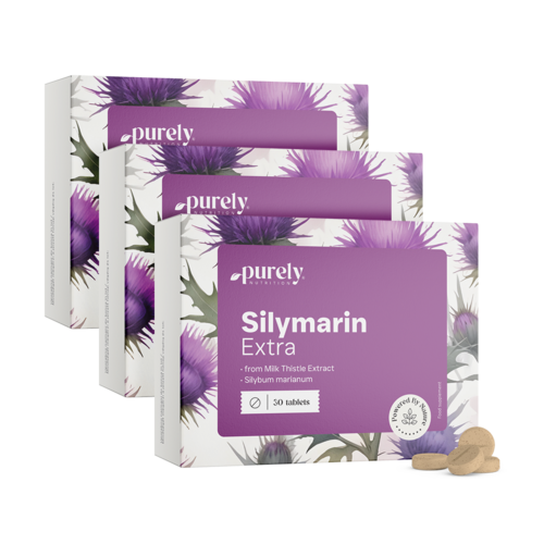 3x Silimarin Extra - extrato de cardo mariano, total de 90 comprimidos