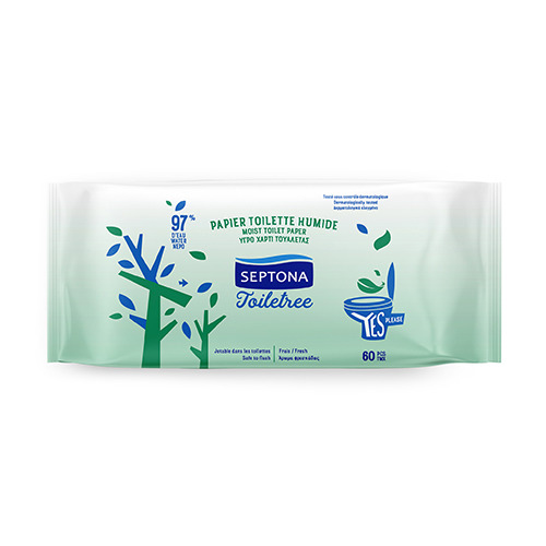 Papel higiénico húmido, 60 folhas