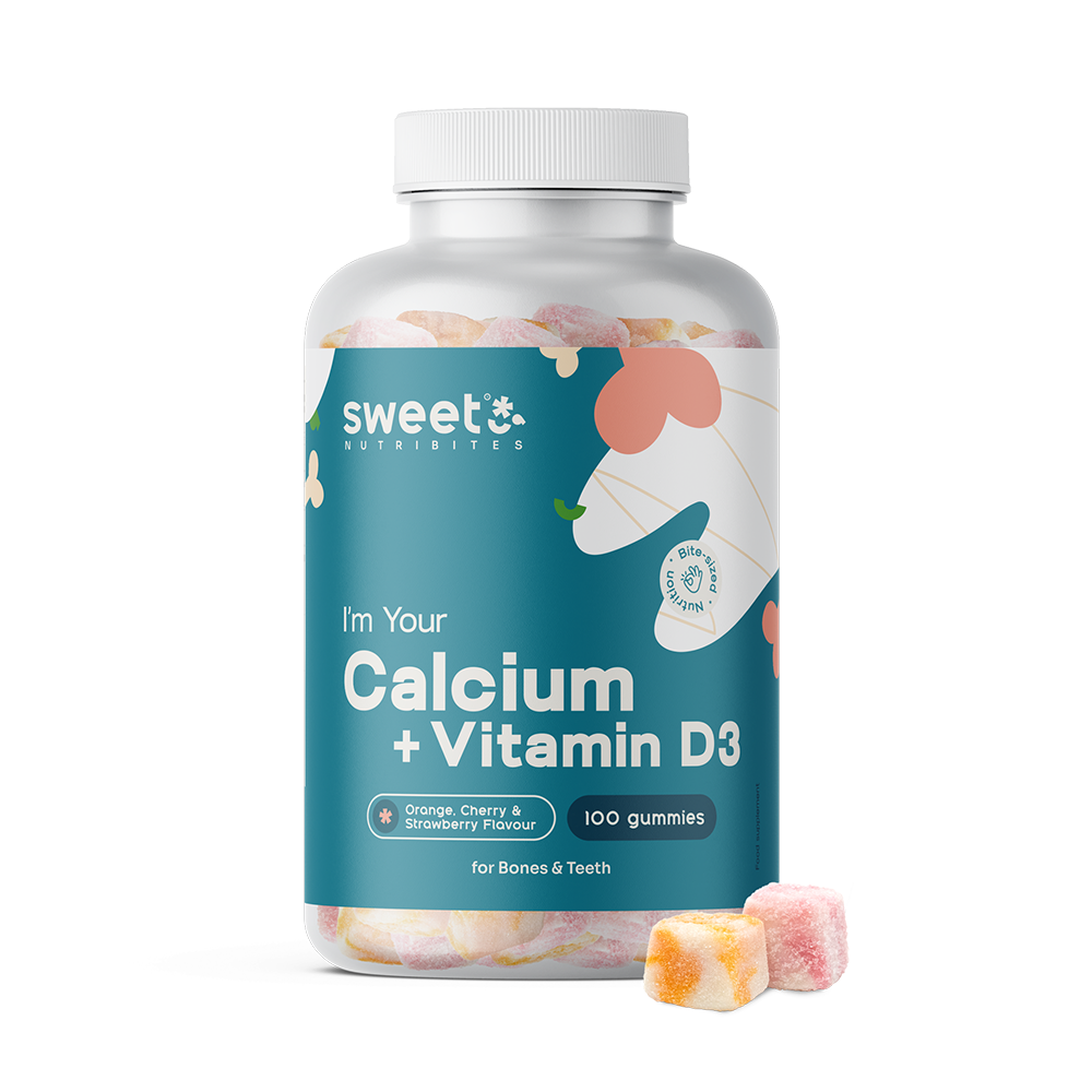 Cálcio + vitamina D3 – gomas para músculos, ossos e dentes