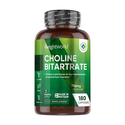 Bitartarato de colina 714 mg, 180 cápsulas