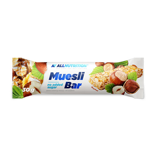 Bară de muesli cu alune.