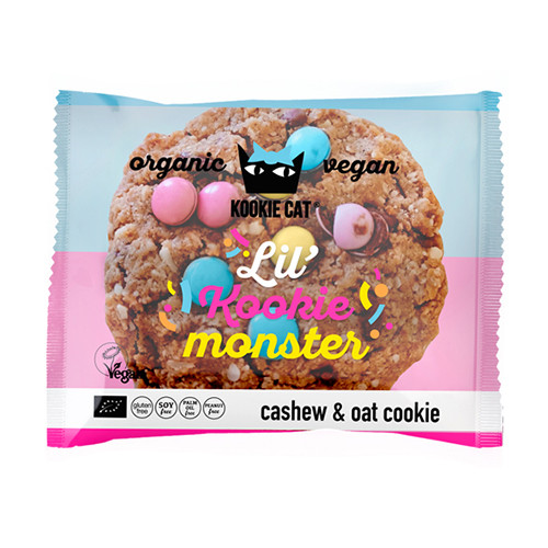 BIO Kookie Cat biscuit –  vanilie & bomboane colorate, 50 g