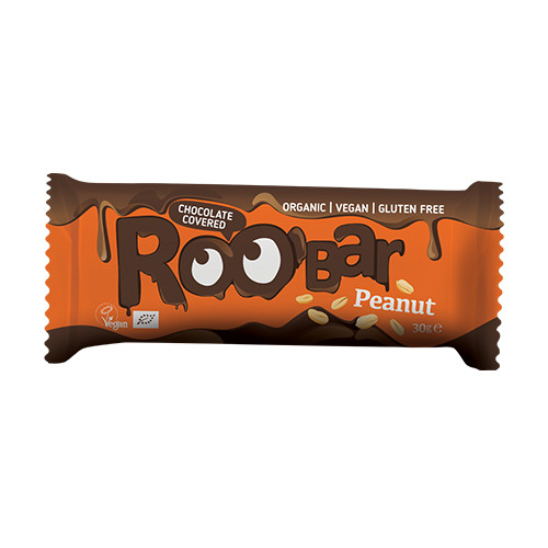 BIO Roobar Baton vegan – arahide și ciocolată, 30 g