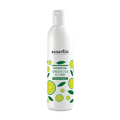 Gel natural pentru duș - cu ceai verde și lime, 250 ml