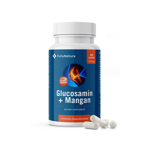 Glucozamină + Mangan 500 mg, reumatism și artrită, 90 de capsule