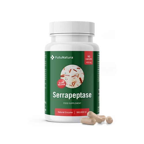 Serrapeptase enzimă 180.000 IU - calcinare și regenerare, 90 de capsule