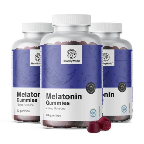 3x Melatonină 1 mg – bomboane gumate cu hormon natural, total 270 de bomboane gumate