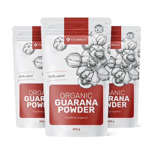 3x BIO Guarana pulbere, total 750 g
