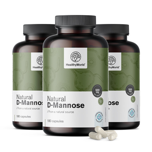 3x D-manoza naturală 1500 mg, total 540 de capsule