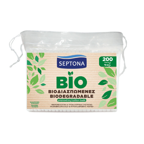 Bețișoare de urechi din bumbac biodegradabil – în pungă, 200 de bețișoare