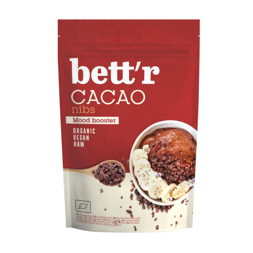 BIO Boabe de cacao zdrobite, 200 g