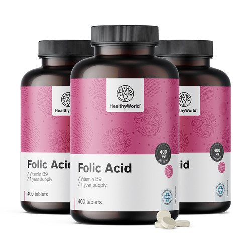 3x Folna kislina 400 µg, skupaj 1200 tablet