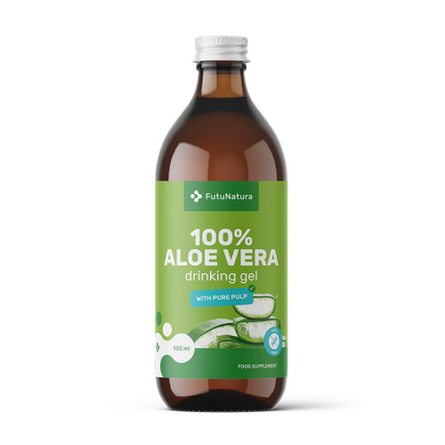 100 % šťava z aloe vera s kúskami dužiny, 500 ml
