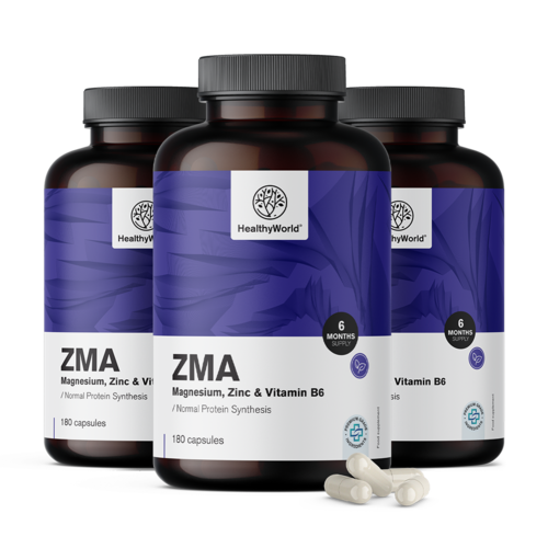3x ZMA - horčík, zinok a B6, spolu 540 kapsúl