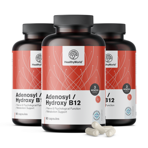 3x Adenozyl/hydroxy B12 2000 µg, spolu 270 kapsúl