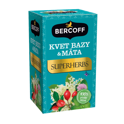 Bylinkový čaj – baza a mäta, 15 x 2 g