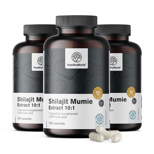3x Shilajit Mumie Extract 10:1, spolu 360 kapsúl