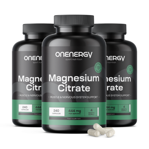 3x Citrát horečnatý 444 mg, spolu 720 kapsúl