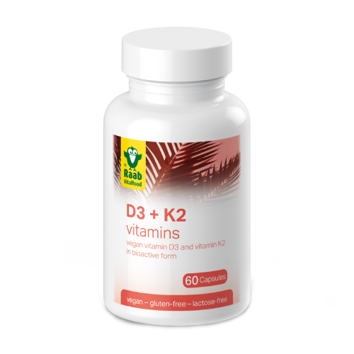 Vegánske vitamíny D3 + K2, 60 kapsúl