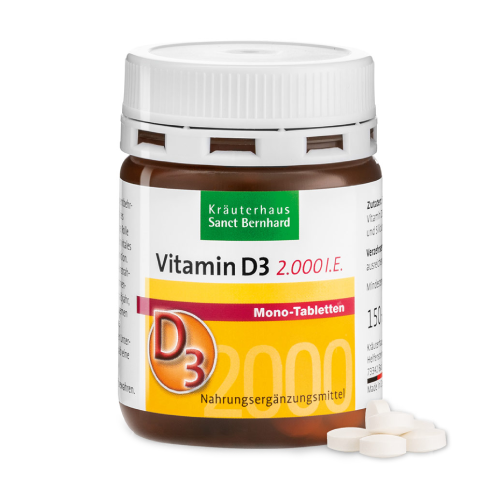 Vitamín D3 2000 IU, 150 tabliet