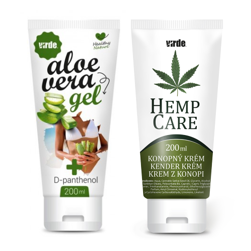 Krásna pokožka: Aloe Vera gél + Konopný krém, sada