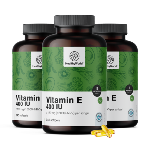 3x Vitamín E 400 m.j., dohromady 720 kapslí