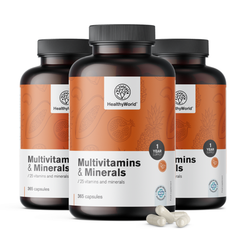 3x Multivitaminok és ásványi anyagok, összesen 1095 kapszula
