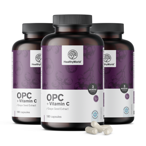 3x OPC – szőlőmagból + C-vitamin, összesen 540 kapszula