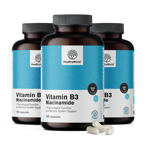 3x B3-vitamin 500 mg – niacinamid, összesen 540 kapszula