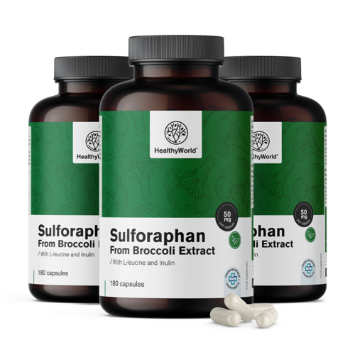 3x Szulforafán - brokkoli kivonatból 50 mg, összesen 540 kapszula