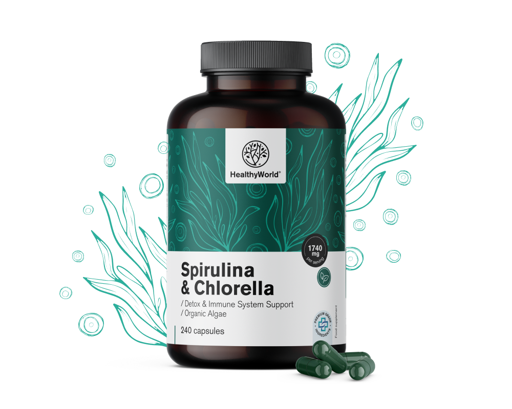 Spirulina és chlorella 1740&nbsp;mg