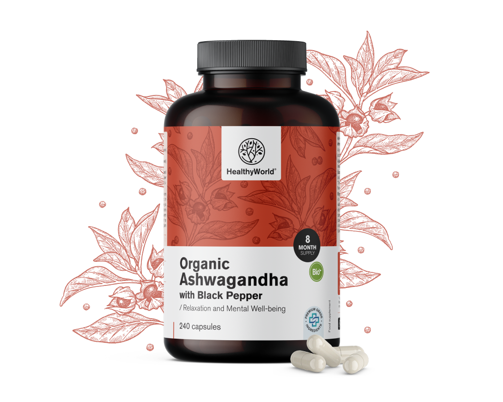 BIO Ashwagandha z czarnym pieprzem.