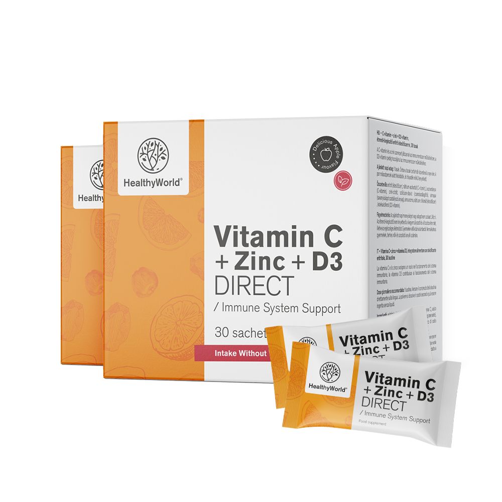 Vitamín C 500 + Zinok + D3 PRIAMO s príchuťou jablka