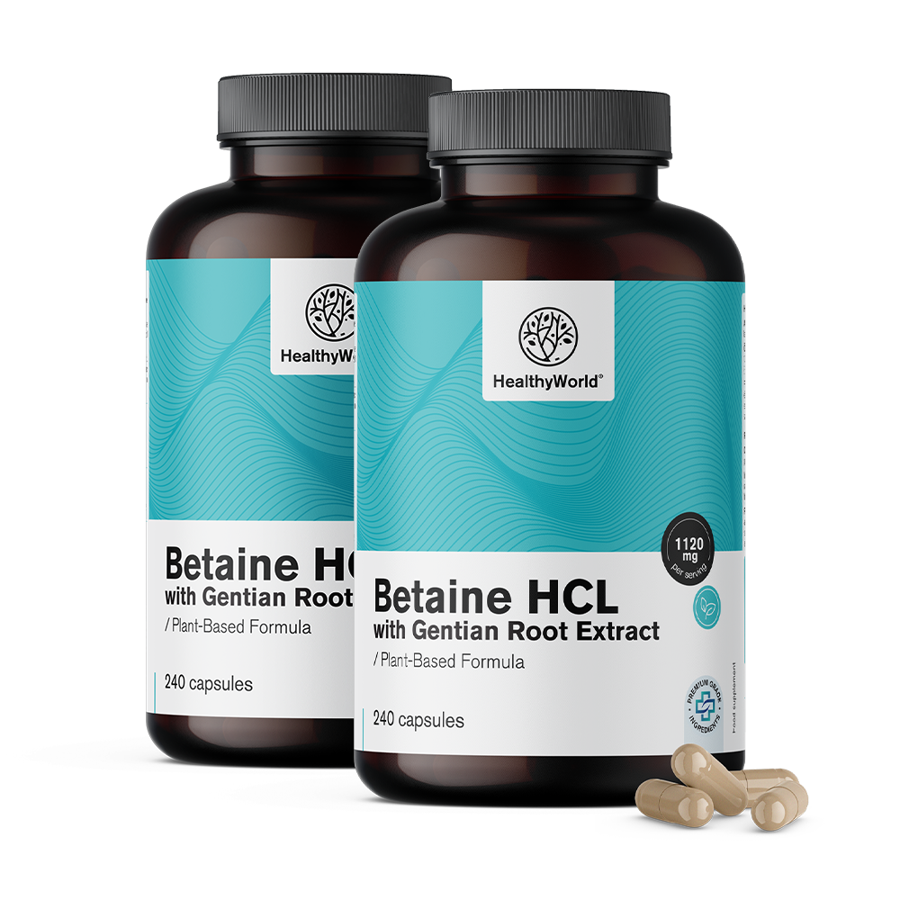 Betaine HCL 1120 mg with Gentiana