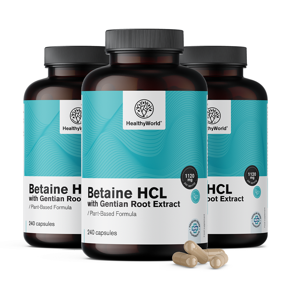 Betaine HCL 1120 mg with Gentiana