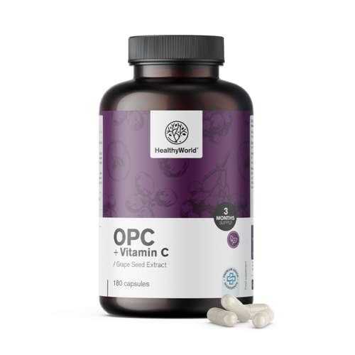 OPC – от гроздови семки + витамин С, 180 капсули