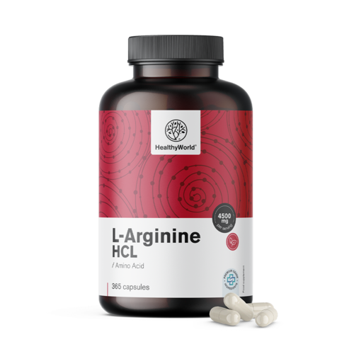 L-arginine HCL 4500 mg, 365 gélules 