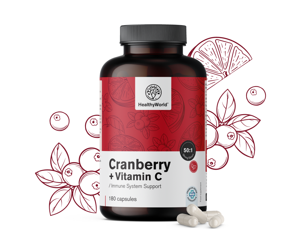 Extrait de canneberge avec de la vitamine C