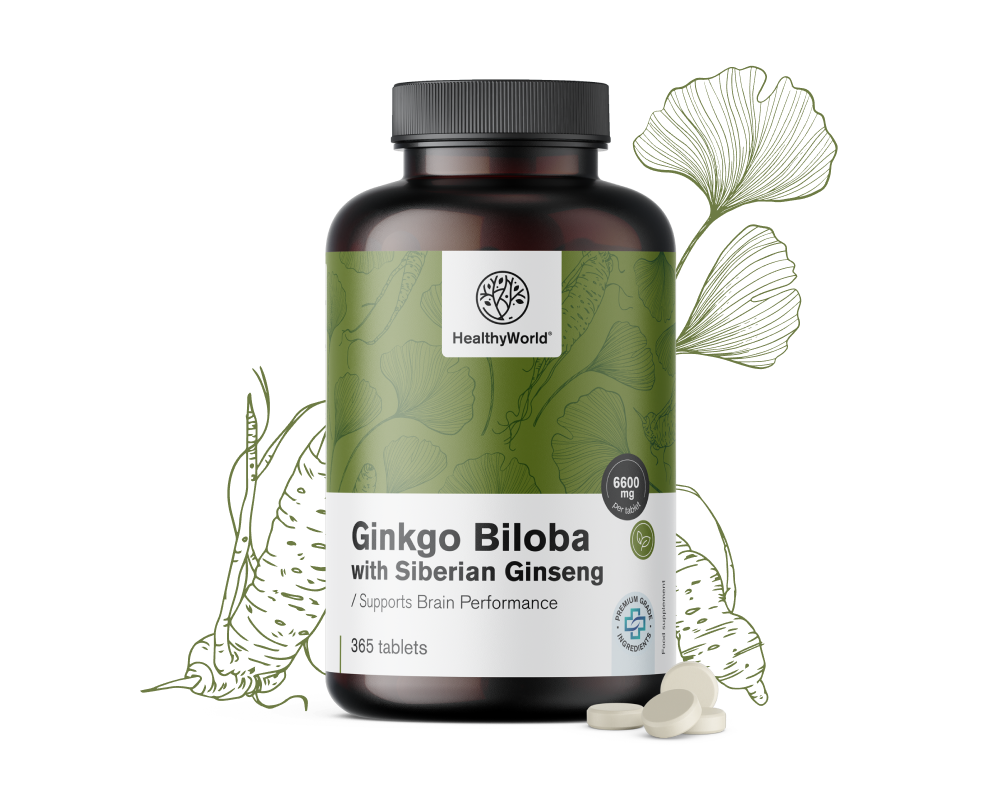 Ginkgo biloba με τζίνσενγκ Σιβηρίας 6600&nbsp;mg