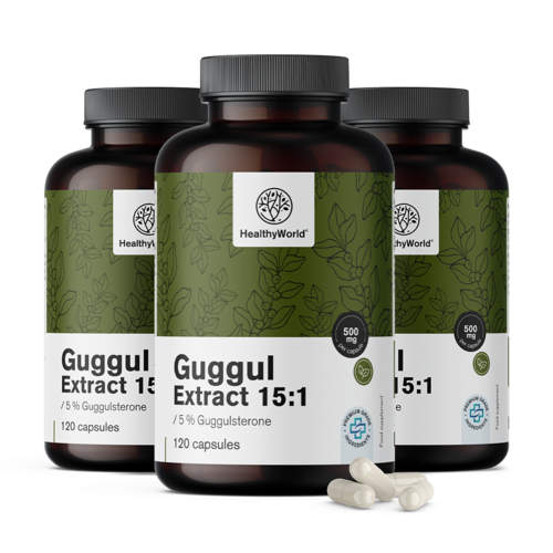 3x Guggul 500 mg – ekstrakt 15:1, ukupno 360 kapsula