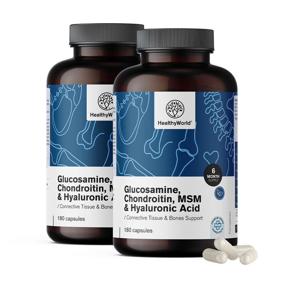Glucosamina, condroitina, MSM e ácido hialurônico