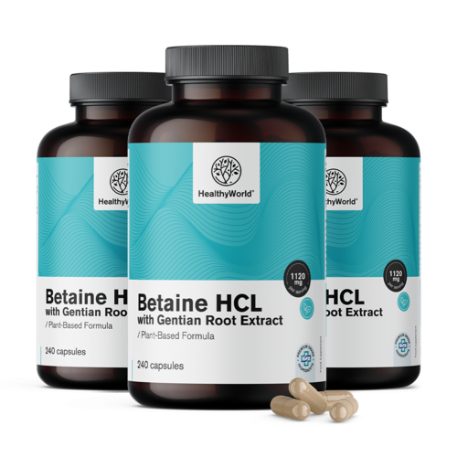 3x Betaina HCL 1120 mg, total 720 de capsule