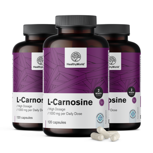 3x L-carnozină 1000 mg, total 360 de capsule