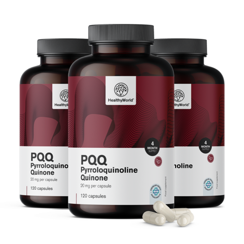3x PQQ – Pirolochinolina chinona 20 mg, total 360 de capsule