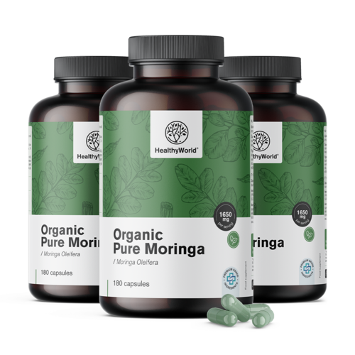 3x BIO Moringa 1650 mg, zusammen 540 Kapseln