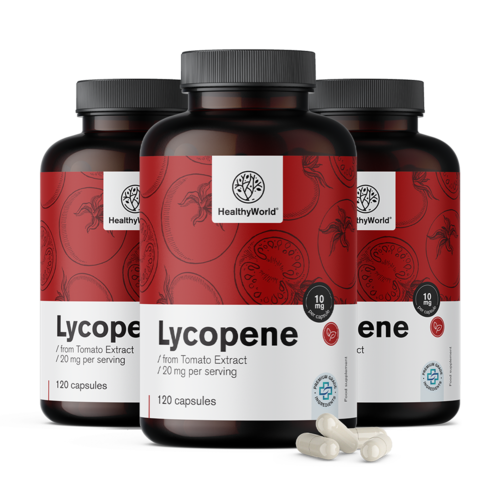 3x Lycopin 10 mg - aus Tomatenextrakt, zusammen 360 Kapseln
