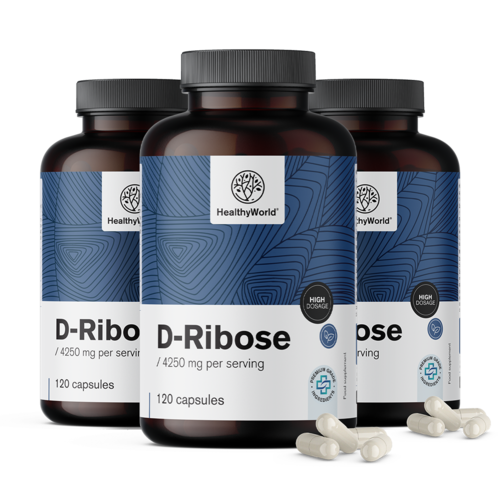 3x D-Ribose 850 mg, zusammen 360 Kapseln