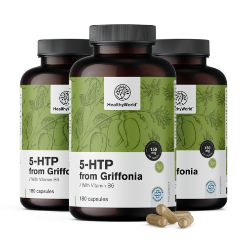 3x 5-HTP 150 mg – Griffonia Simplicifolia, zusammen 540 Kapseln