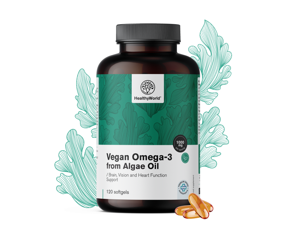 Veganes Omega-3 1000 mg – aus Algen
